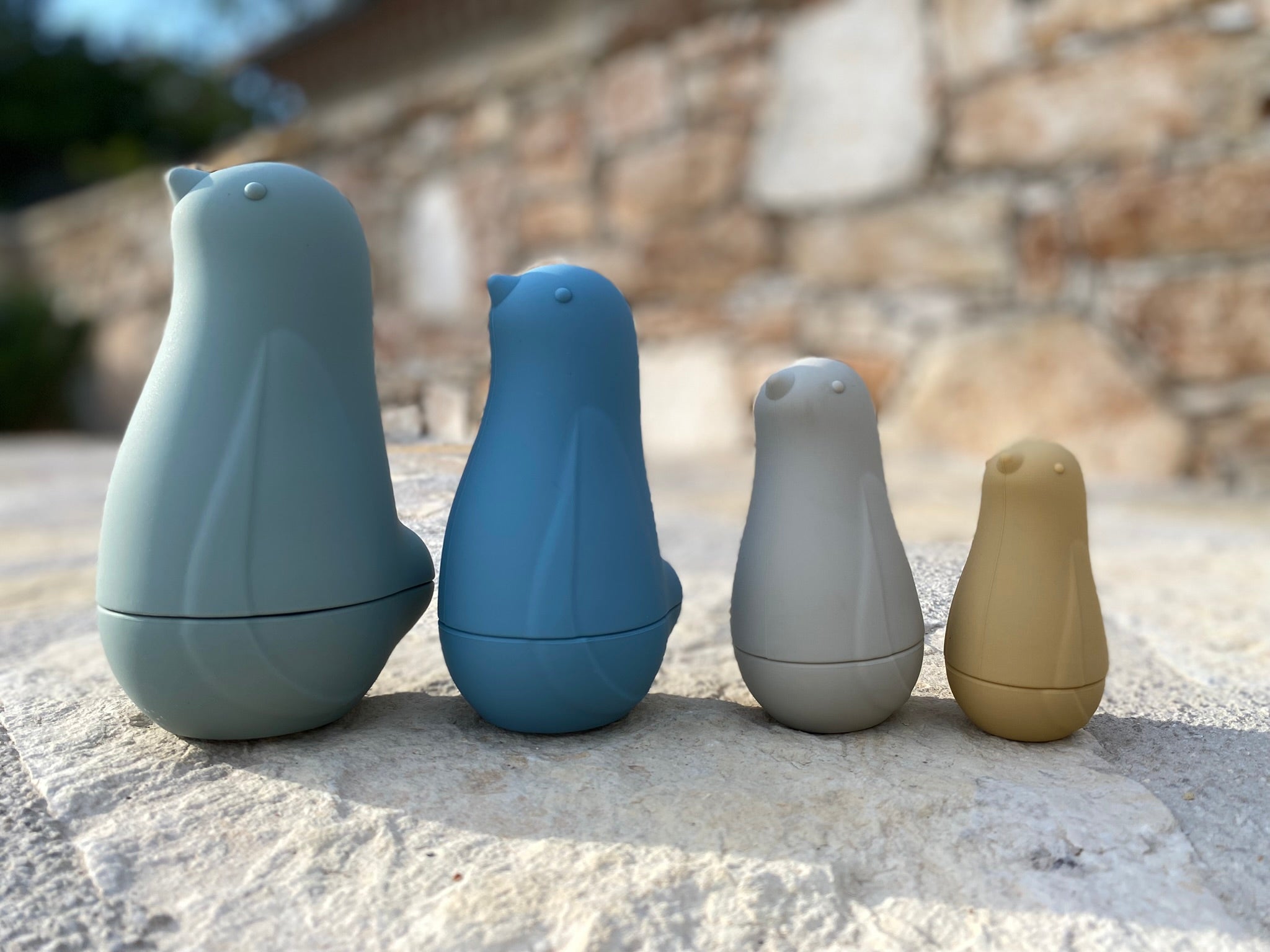 Poupées Gigognes Silicone Oiseau - Jouet Éveil Empilable 10 Mois