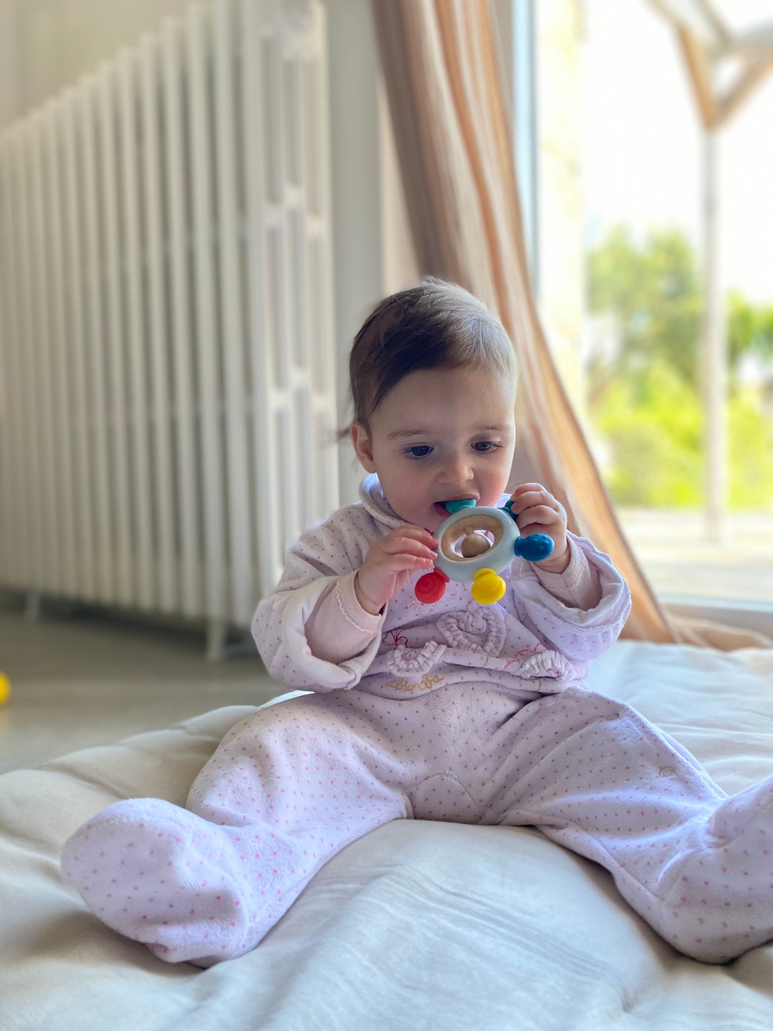 Hochet Étoile Bois et Silicone - Anneau Dentition Bébé 3 Mois