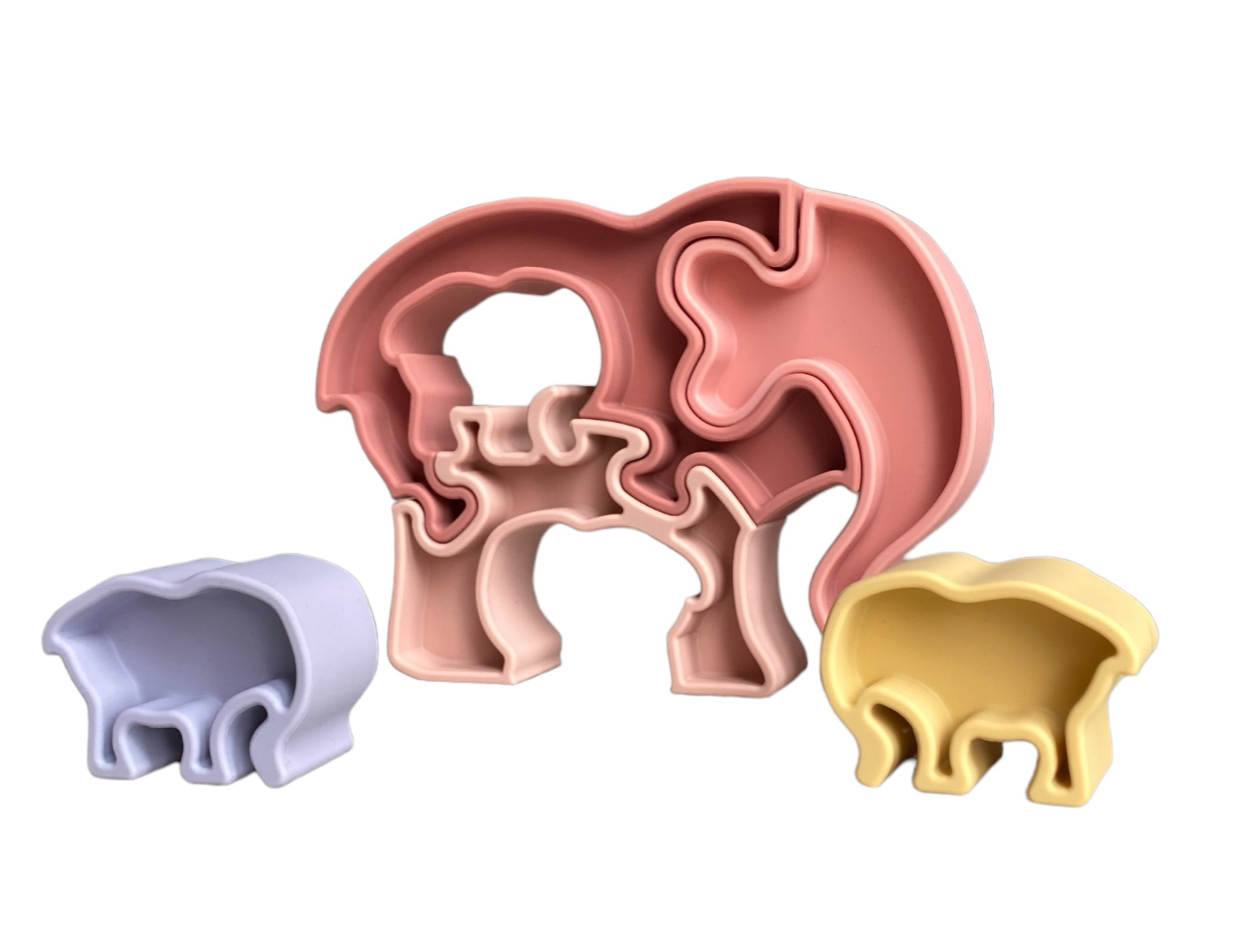 Multi-Elephant Silicone Bébé 16 Mois - Jouet Formes et Couleurs