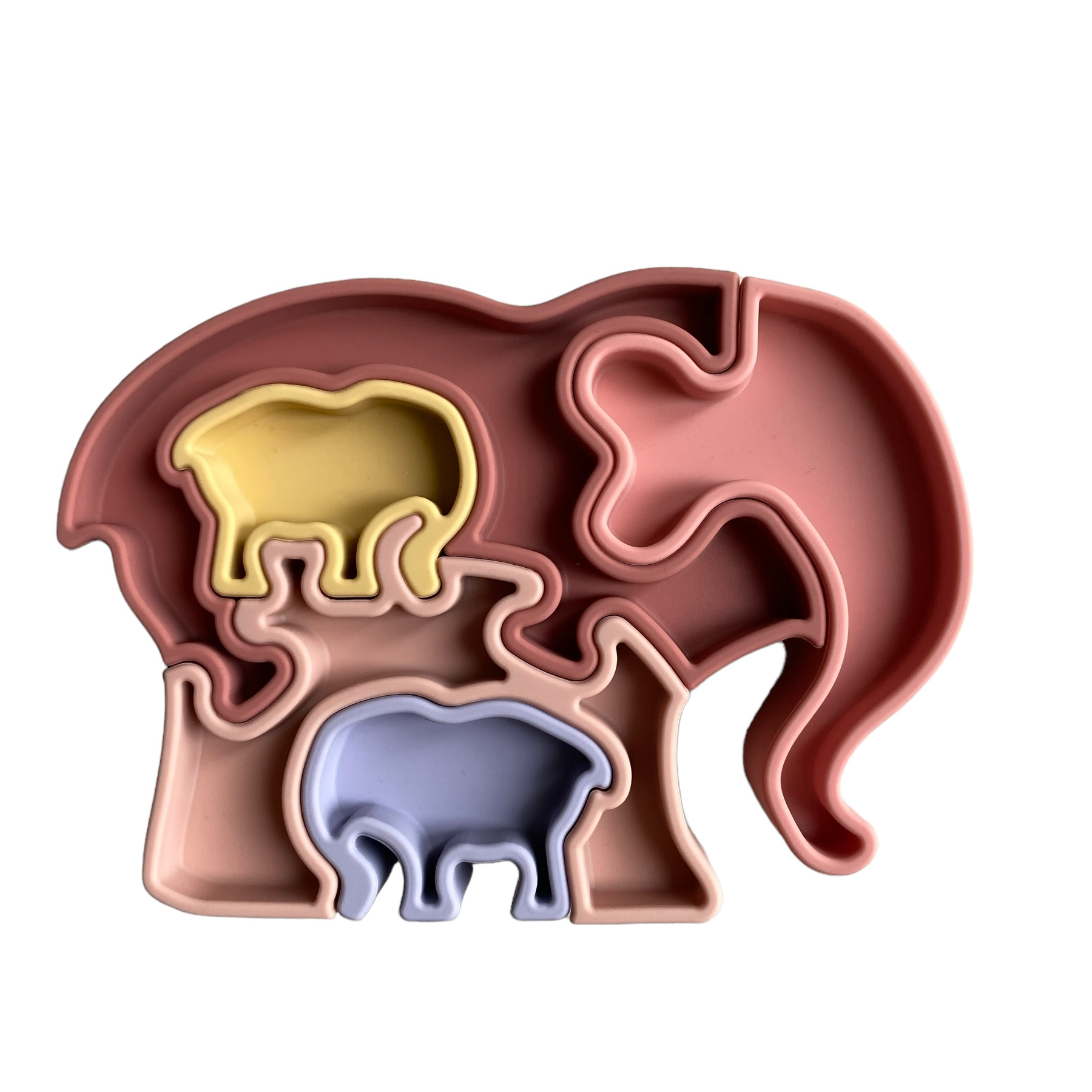 Multi-Elephant Silicone Bébé 16 Mois - Jouet Formes et Couleurs