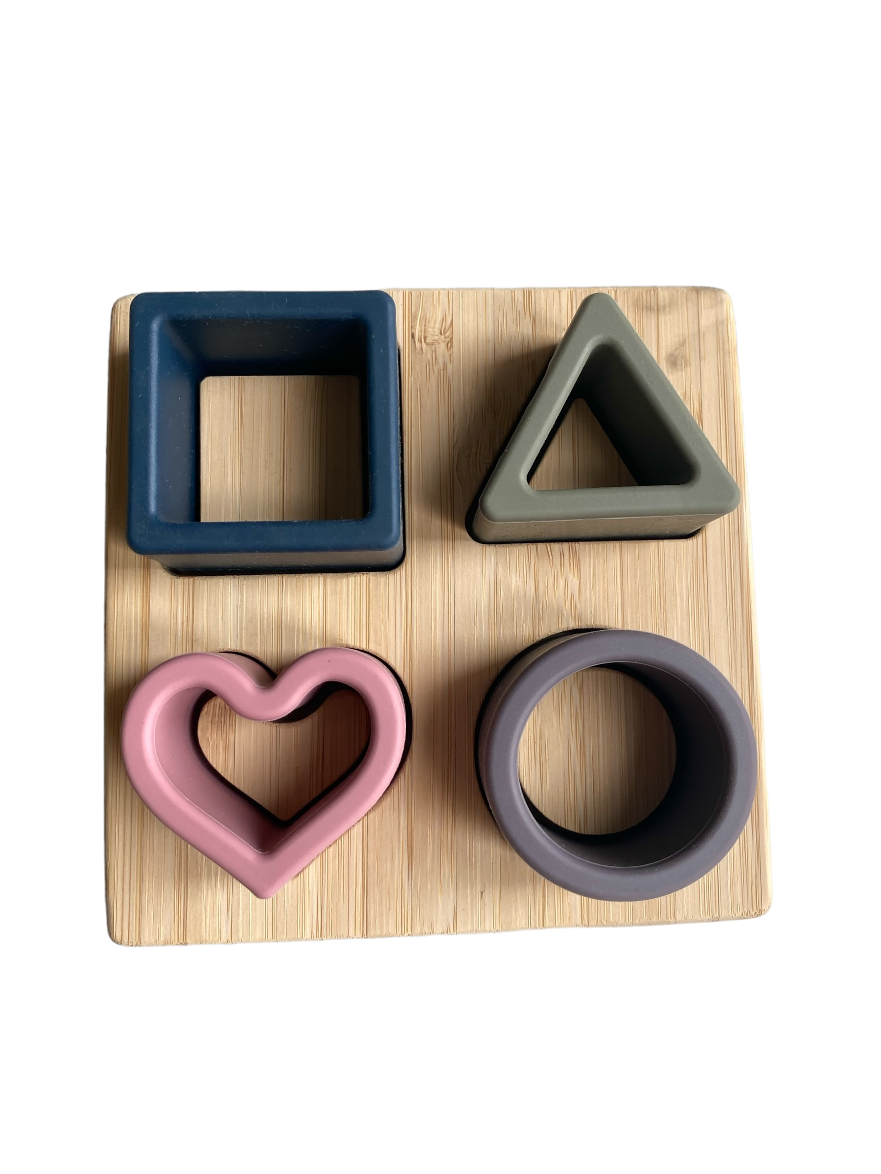 Puzzle Encastrement Bois Silicone - Jouet Éveil Bébé 12 Mois