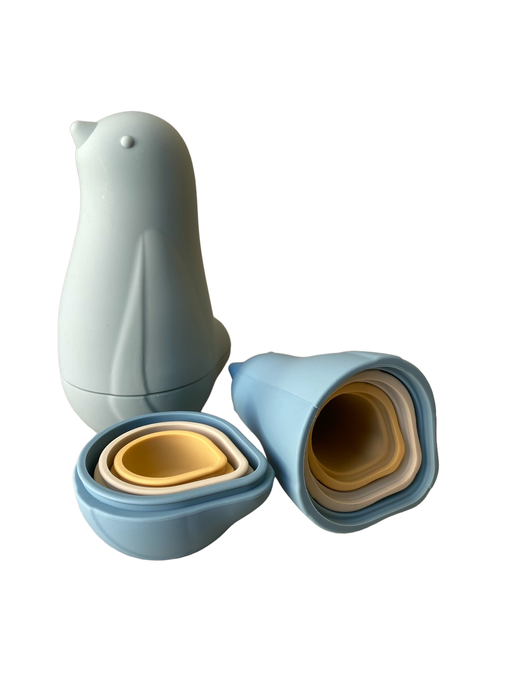 Poupées Gigognes Silicone Oiseau - Jouet Éveil Empilable 10 Mois