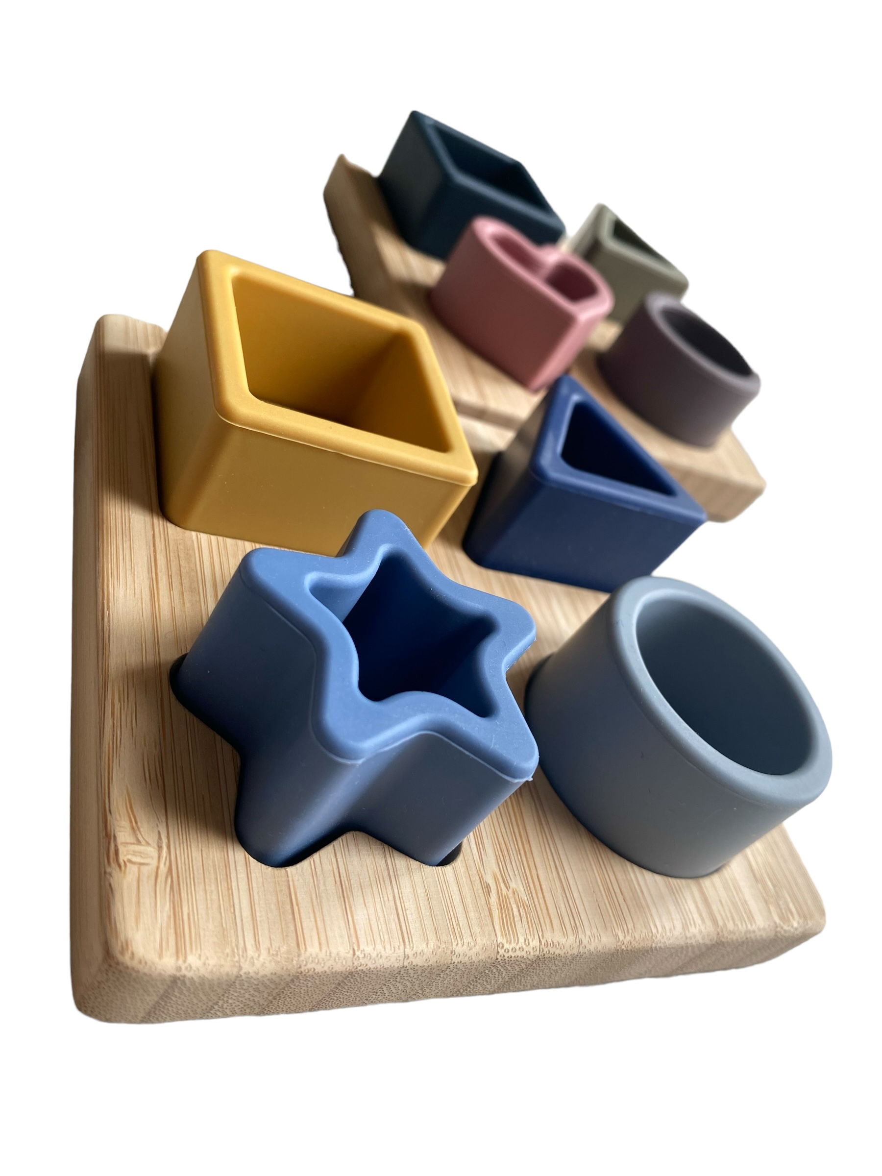 Puzzle Encastrement Bois Silicone - Jouet Éveil Bébé 12 Mois