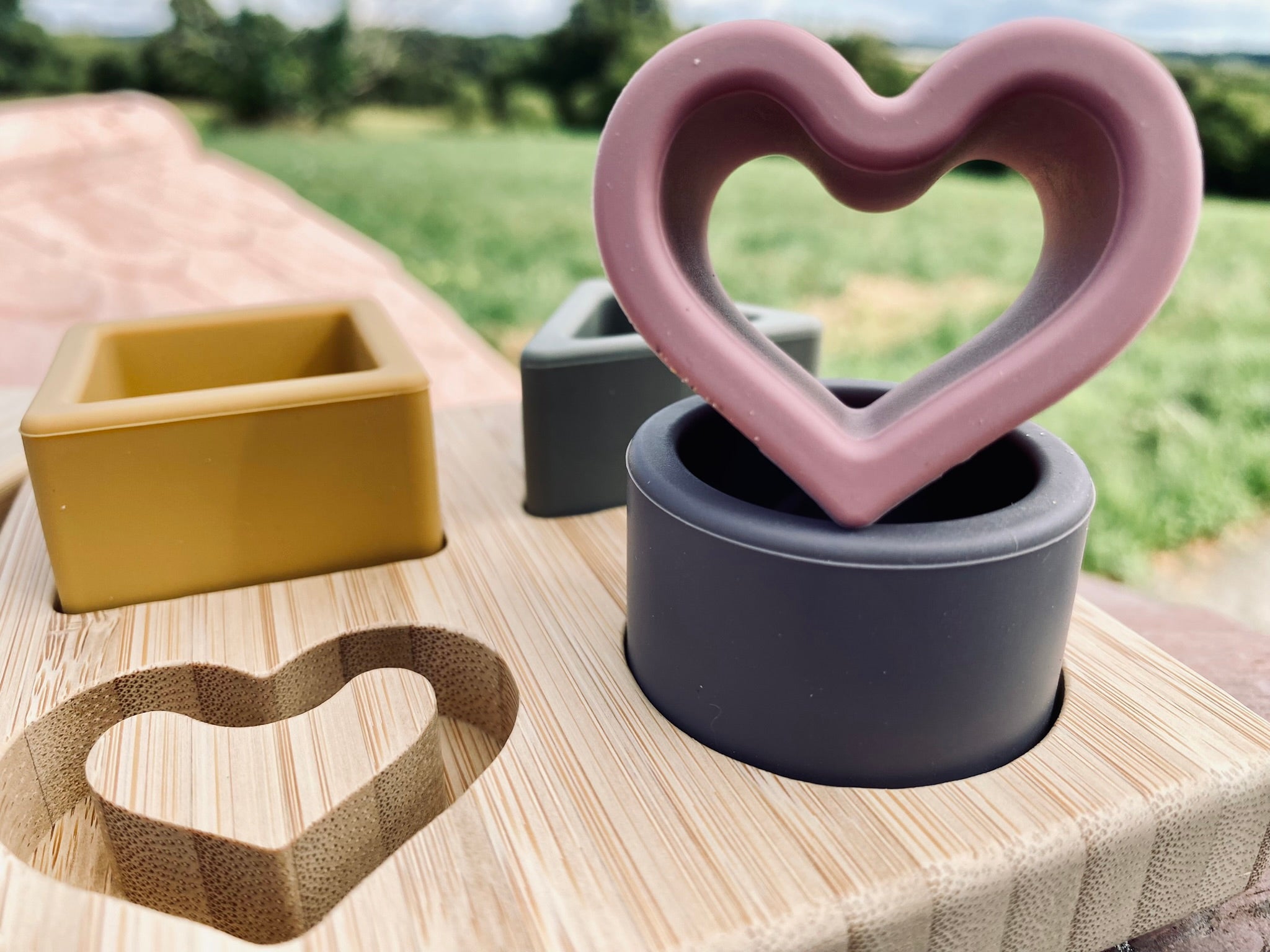 Puzzle Encastrement Bois Silicone - Jouet Éveil Bébé 12 Mois